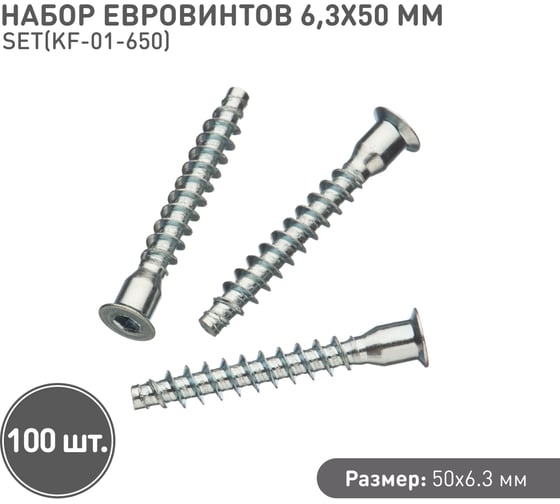 Набор евровинтов Lemax prof 100 шт. 6,3x50 мм SET(KF-01-650)