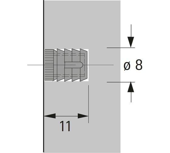 Пластиковая муфта Hettich №49 М6х11мм 1004925
