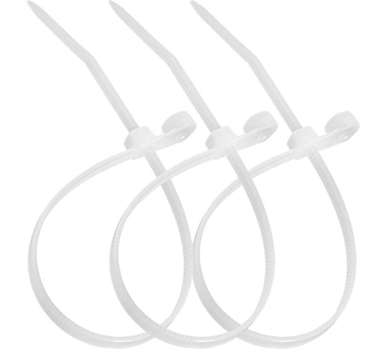 Хомут стяжка нейлоновая SUPRLAN под винт 3,6х150мм белая /100pcs/ 06-1008