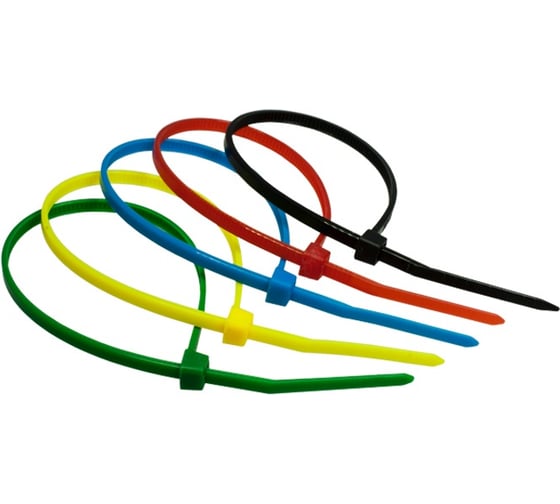 Хомут стяжка нейлоновая SUPRLAN 2,5х100мм 5 цветов /100pcs/ 06-1014 1
