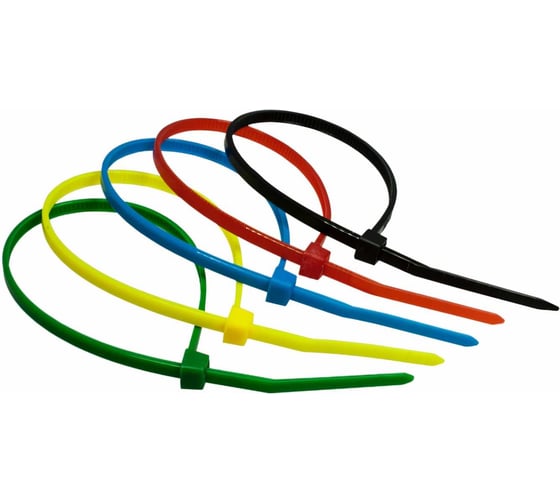 Хомут стяжка нейлоновая SUPRLAN 3,6х200мм 5 цветов /100pcs/ 06-1016
