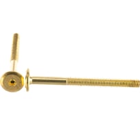 Винт мебельный ЦКИ М6х80 латунированный, HEX4, 10 шт. 2143