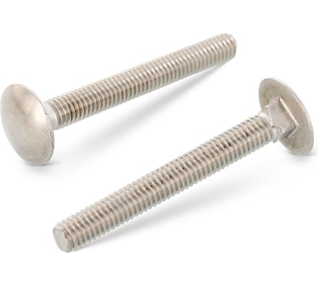 Болт мебельный Metiz-A2 DIN 603 M6x65/65 мм, А2, нержавеющий с полукруглой головкой и квадратным подголовником, 10 шт. 6032665/65 10