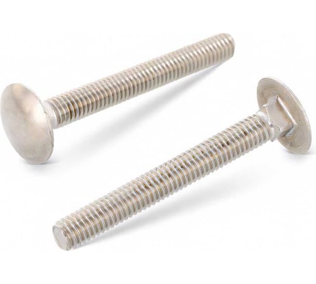 Болт мебельный Metiz-A2 DIN 603 M5x25 мм, А2, нержавеющий с полукруглой головкой и квадратным подголовником, 10 шт. 6032525 10