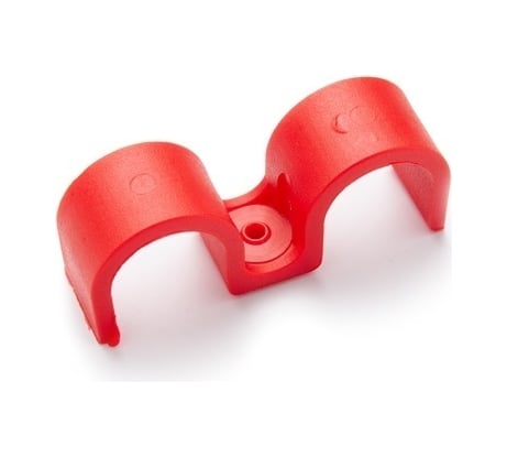 Крепеж-скоба для сантехнических труб Fedast для монтажных пистолетов, 20 мм, красный, двухсторонняя, 40 шт. SK20-2-R