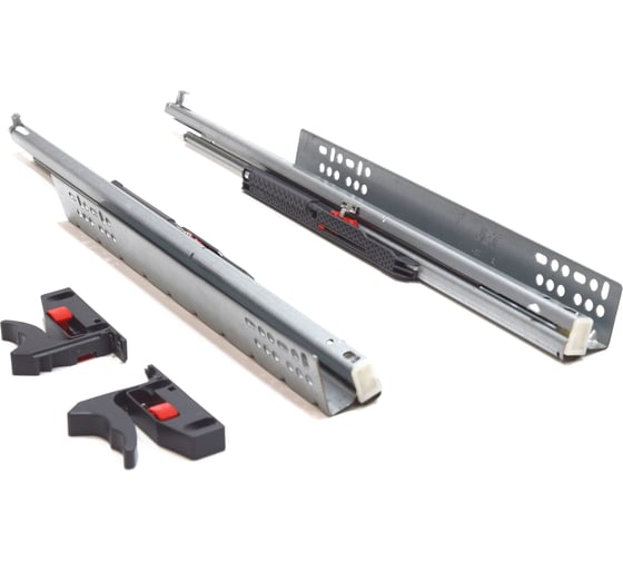 Направляющие JET VD 631FE Clip On скрытого монтажа полного выдвижения с доводчиком, L450мм B631FE.450ZIKS99 1