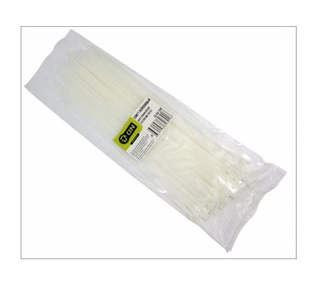 Нейлоновый хомут для стяжки ON 3,6х300 мм, белый 100 шт/уп. 18-04-330