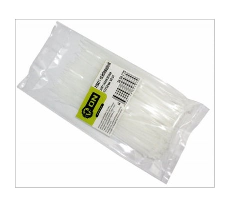 Нейлоновый хомут для стяжки ON 2,5х150 мм, белый 100 шт/уп. 18-04-215