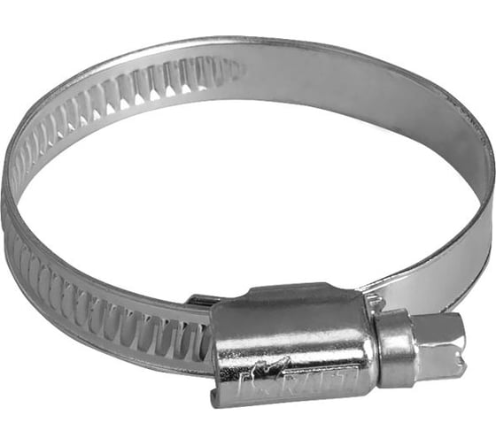 Червячный хомут KRAFT 80 - 100 мм оцинкованный в инд. пакете KT 880226