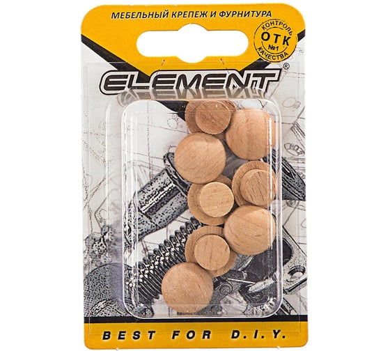 Деревянные заглушки Element 10мм, дуб, 8 шт 131030 1