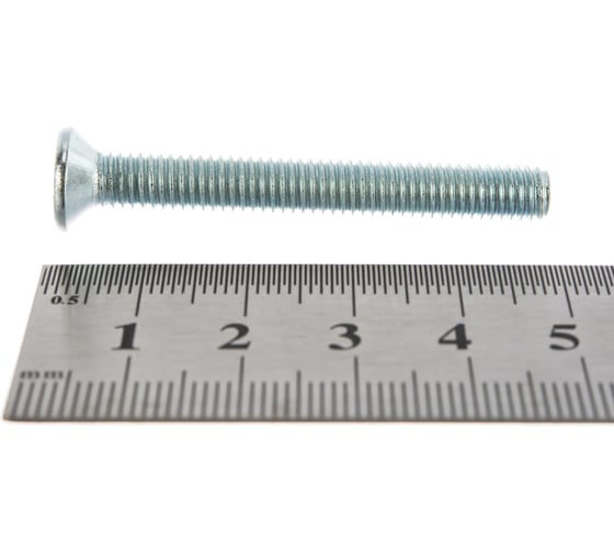 Мебельный потайной Винт Element М6x50мм белый цинк 4 шт 010980