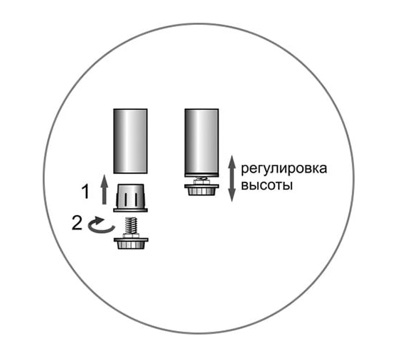 Ножка пластмасса+металл с резьбой Element М10 хром 2 шт 132010