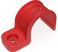 Крепеж-скоба пластиковая односторонняя для прямого монтажа Промрукав атмосферостойкая, красная, d32 мм, 25 шт. PR13.2063
