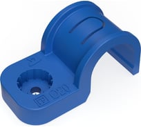 Крепеж-скоба пластиковая односторонняя для прямого монтажа Промрукав атмосферостойкая, синяя, d20 мм, 50 шт. PR13.2070