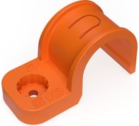 Крепеж-скоба пластиковая односторонняя для прямого монтажа Промрукав атмосферостойкая, оранжевая, d25 мм, 50 шт. PR13.1176