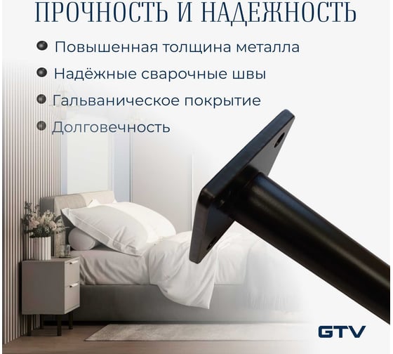 Ножка мебельная GTV RONDA Simple h-150мм, черный матовый NM-RONDA-S-150-20M