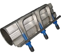 Хомут ремонтный с нержавеющим замком и ручкой АТКА L=200 мм, Ду400 (420-440), составной, 4 шпильки 1001010703