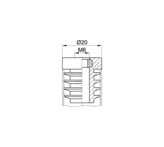Круглая заглушка IVK group 20 мм, с резьбой 20М6ЧН