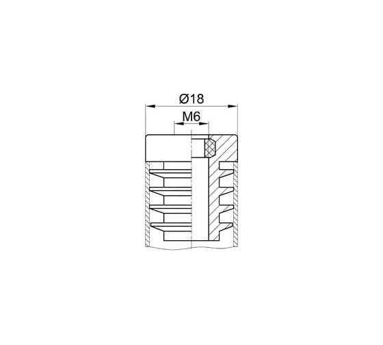 Круглая заглушка IVK group 18 мм, с резьбой 18М6ЧН