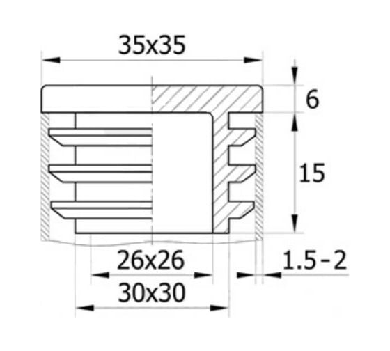 Квадратная заглушка IVK group 35х35 мм 35-35ДЧН
