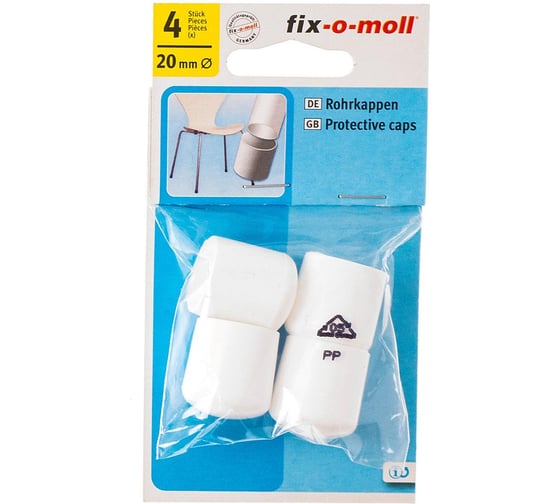 Защитный наконечник для мебельных ножек Стройбат fix-o-moll 20 мм, белый, 4 шт. 246200