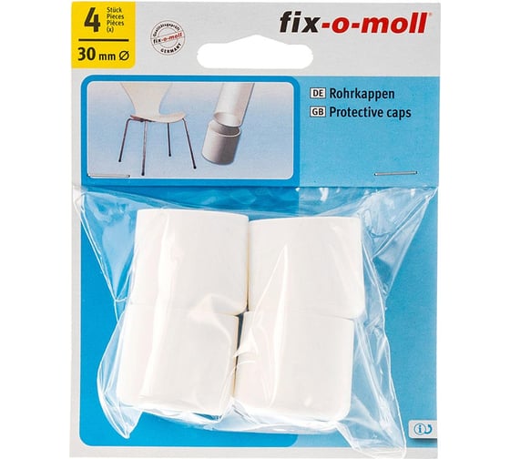 Защитный наконечник для мебельных ножек Стройбат fix-o-moll 30 мм, белый, 4 шт. 246230