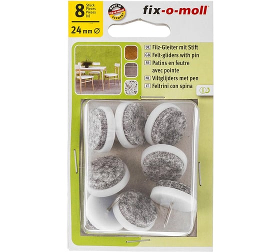 Фетровый пункт с гвоздем Стройбат fix-o-moll 24 мм, белый, 8 шт. 245980