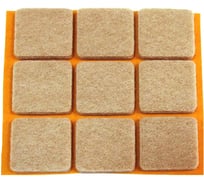 Двойной самоклеящийся фетровый пункт Стройбат fix-o-moll 25x25x5 мм, бежевый, 9 шт. 245520