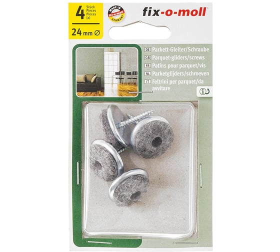 Войлочный пункт с шурупом Стройбат fix-o-moll 24 мм, бежевый, 4 шт. 245930