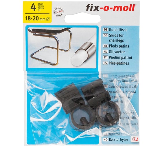 Накладка-кольцо для мебельных ножек Стройбат fix-o-moll 18-20 мм, черный, 4 шт. 246380