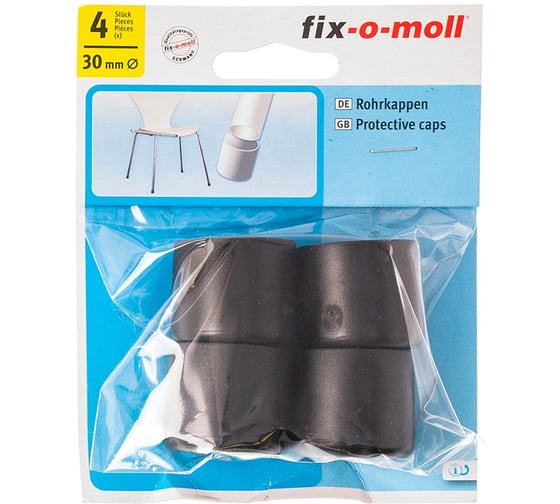 Защитный наконечник для мебельных ножек Стройбат fix-o-moll 30 мм, черный, 4 шт. 246290