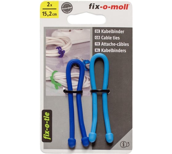 Cтяжка для кабеля Стройбат fix-o-moll 15.2 см, синий/голубой 2 шт. 367240