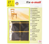 Самоклеящийся фетровый пункт Стройбат fix-o-moll 25x25 мм, коричневый, 27 шт. 294310