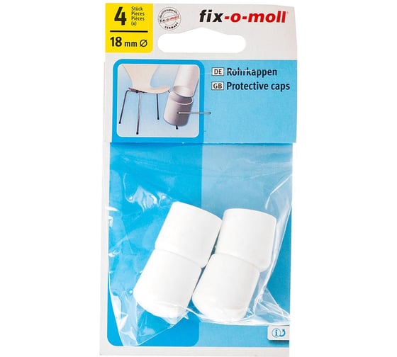 Защитный наконечник для мебельных ножек Стройбат fix-o-moll D18 мм белый 4 шт 246190