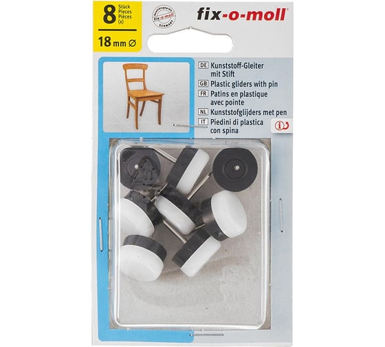 Пластмассовый пункт с гвоздем Стройбат fix-o-moll D18 мм белый 8 шт 246030