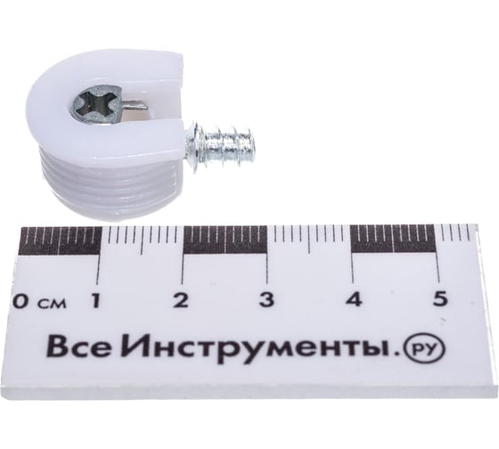 Штифт с еврорез. + эксцентрик ЕВРОПАРТНЕР усилен в пластиковом корпусе 16мм, белый 4шт. 6 0313 1