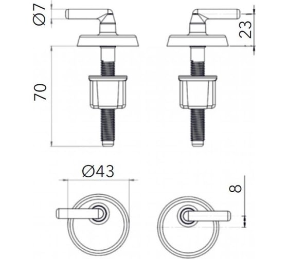Крепеж для сиденья унитаза AV Engineering Alfa AVE129609