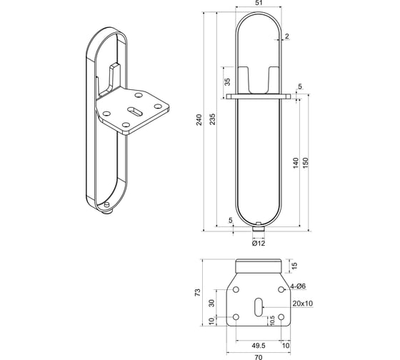 Опора для мебели JET 900 H150-240мм Сталь Брауни (DH) F900S.240GBDH99