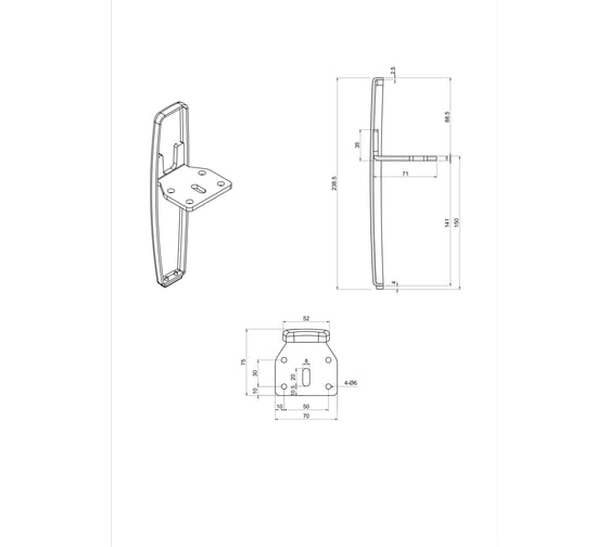 Опора для мебели JET 920 H150-240мм Сталь Брашированное золото (DH) F920S.240BGDH99