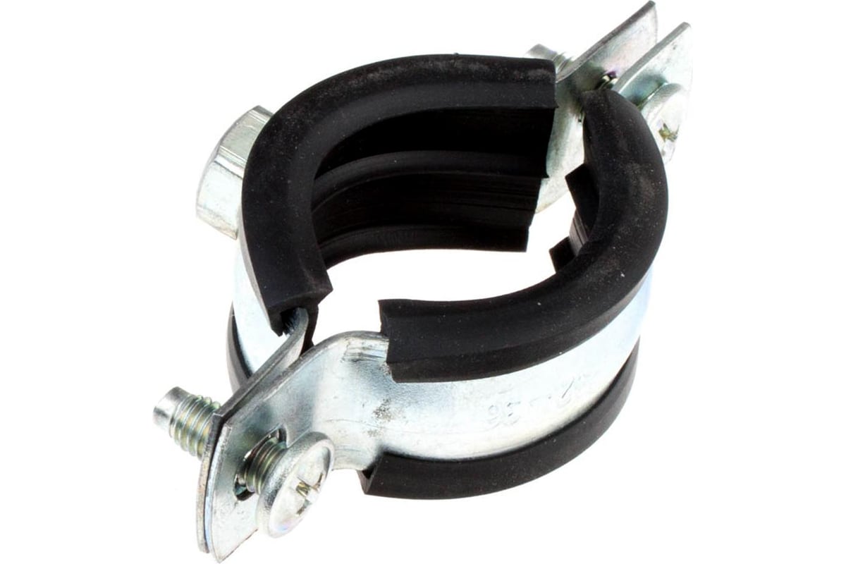 Хомут с винтовым креплением Стройбат 1" 32-35 мм белый цинк 50 шт ...