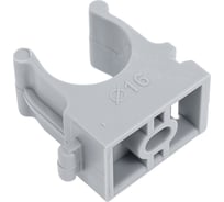 Клипса-крепеж для ПВХ труб Netron 16 мм, серая, 100 шт. N-PVC-C-0016-GR