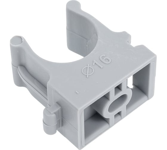 Клипса-крепеж для ПВХ труб Netron 16 мм, серая, 100 шт. N-PVC-C-0016-GR