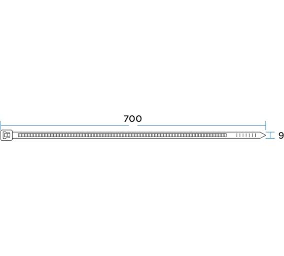 Стяжка кабельная нейлоновая REXANT 700x9 мм, черная, 25 шт. 07-0701-9-25