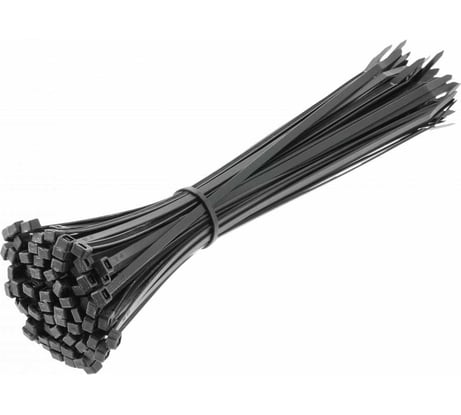 Нейлоновые стяжки HOEGERT TECHNIK 4,8x200 мм, 100 шт., черные HT2C710