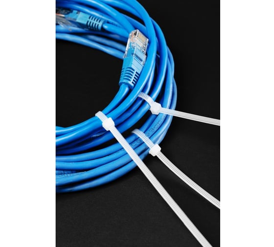 Нейлоновые стяжки HOEGERT TECHNIK 4,8x300 мм, 25 шт., белые HT2C728