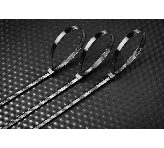 Нейлоновые стяжки HOEGERT TECHNIK 4,8x300 мм, 100 шт., черные HT2C712