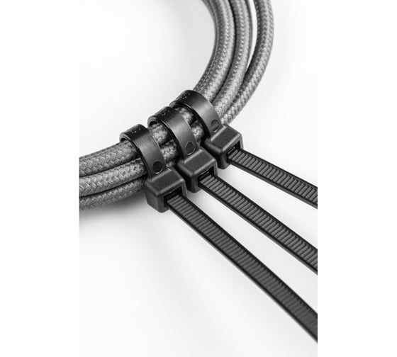 Нейлоновые стяжки HOEGERT TECHNIK 4,8x370 мм, 100 шт., черные HT2C714