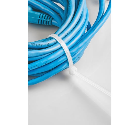 Нейлоновые стяжки HOEGERT TECHNIK 2,5x200 мм, 100 шт., белые HT2C719