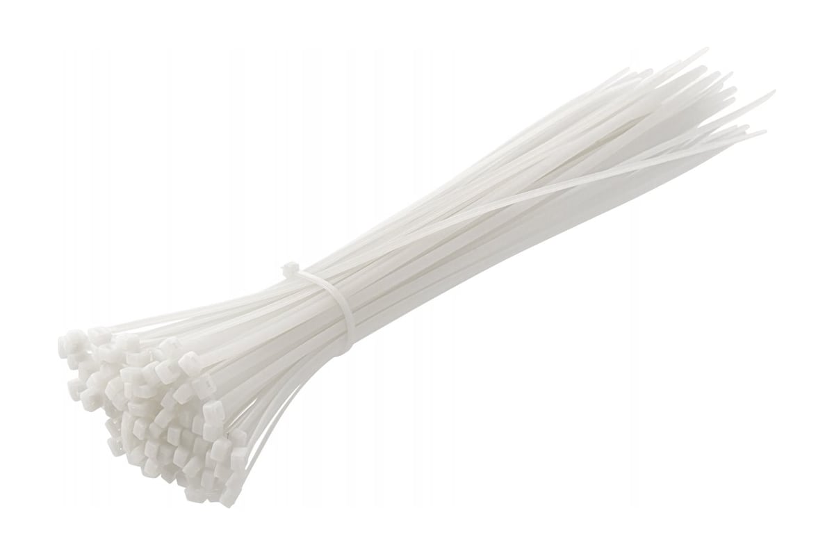 Нейлоновые стяжки HOEGERT TECHNIK 4,8x300 мм, 100 шт., белые HT2C729 ...