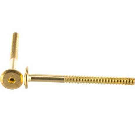 Мебельный винт с плоской головкой ЕВРОПАРТНЕР латунир. М6х70 16шт. 6 1611 2